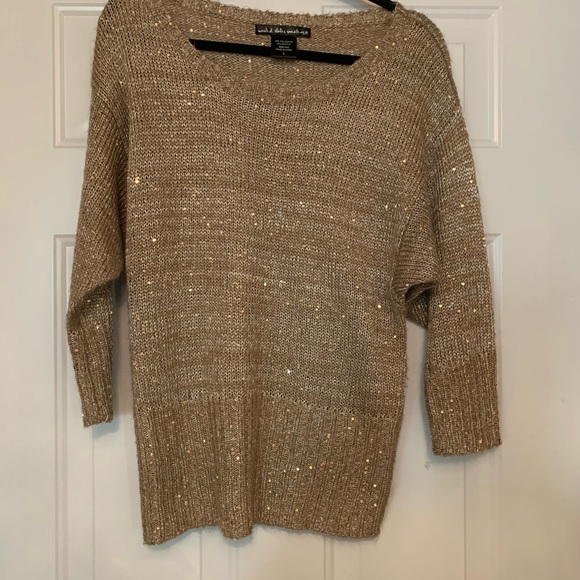 Gold Sequin Sweater - Picture 1 of 4